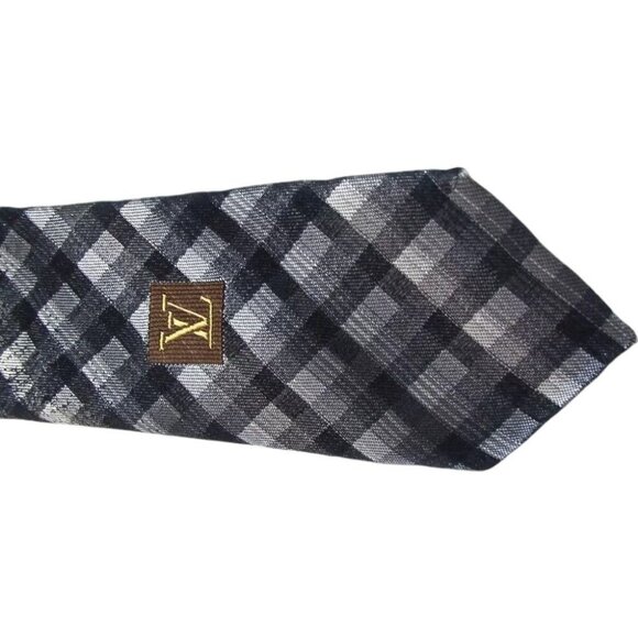 988136AP (S6) Louis Vuitton Tie Black Silk - Picture 12 of 14